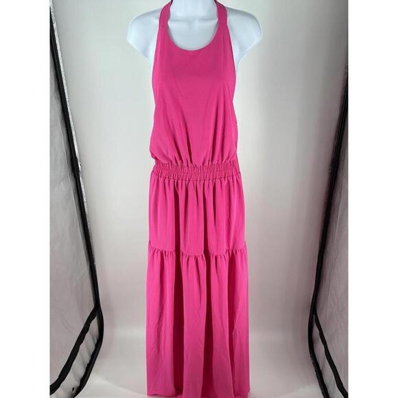 Chic Pink Maxi Dress with Tie Detail - Picture 6 of 7